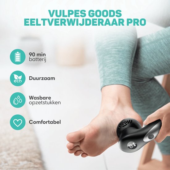 Vulpes Goods® BeautyCare - Extracteur de callosités électrique PRO - 6 disques de callosités inclus - Extracteur de callosités électrique - Set d'extraction de callosités professionnel, set de pédicure de 10 pièces et sac de voyage - lime pour les pieds -