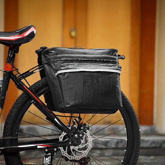 Travelhawk Sac à vélo - Sac à vélo double - Matière imperméable - 34L - Noir - 600D Polyester - Sacoches pour vélos électriques