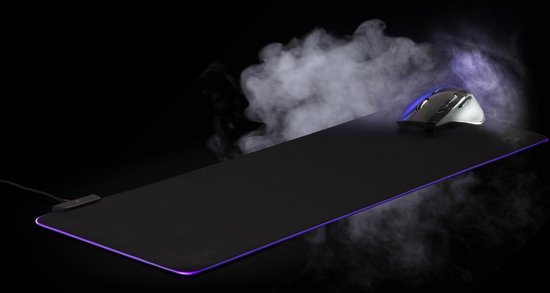 Tapis de souris gaming XXL DUTCH ORIGINALS - Eclairage LED RVB - 9 couleurs - Luminosité réglable - Antidérapant - 80 x 30 cm
