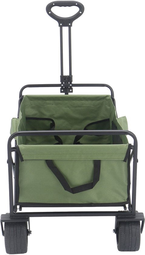 Chariot pliable AXI AB131 – Vert – Avec poignée de traction, freins et housse – Capacité de charge de 100 kg – Facile à transporter – Métal
