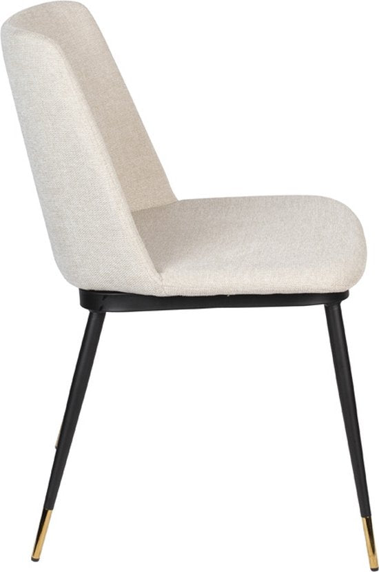 Chaise de salle à manger en tissu beige - 63x49.6x80cm - Lionel - Giga Meubel