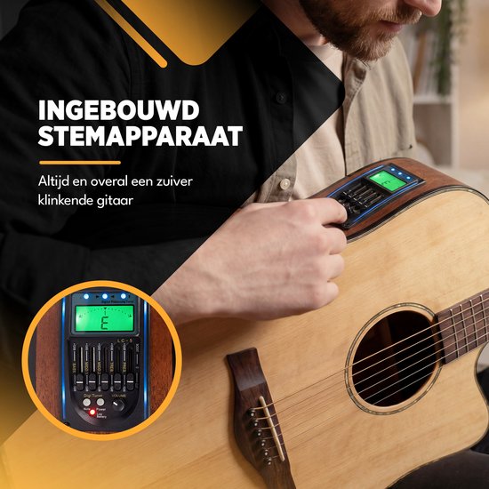 Guitare électro-acoustique Finesse avec amplificateur - avec cours vidéo - 4/4 41 pouces - Accessoires - Adultes - Enfants