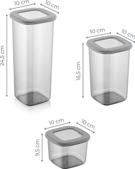 Asir Hermia Concept, Erika, (24 pièces), set de boîtes de rangement, anthracite, 100% plastique