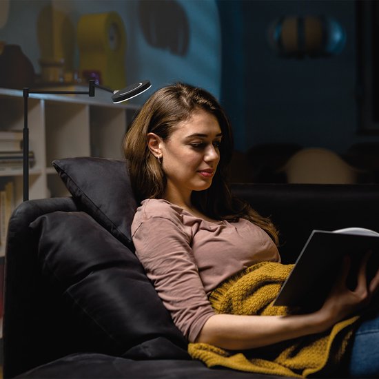 Steinhauer lampadaire Soleil - noir - luminium - 3515ZW