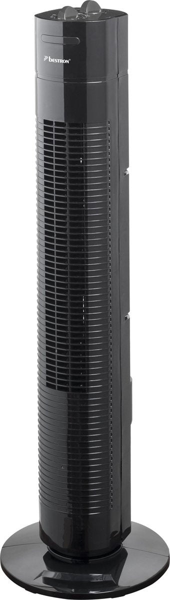 Bestron Torenventilator, Ventilator met 3 snelheidsstanden & 75° graden draaifunctie, incl. Timer, hoogte: 78 cm, 35W, AFT760Z, kleur: zwart