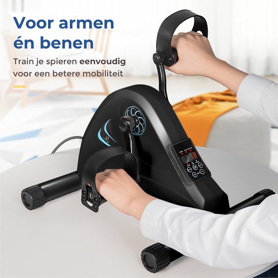 Safelife vélo fauteuil avec assistance électrique - vélo de bureau - pour les bras et les jambes - vélo fauteuil entraîneur de mouvement - pour personnes âgées ou en rééducation - vélo d'entraînement - noir