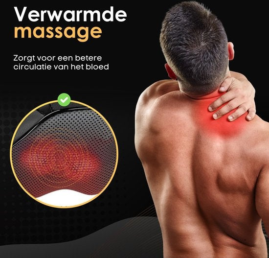 Coussin de massage Revolt - 120 minutes sans fil - Appareil de massage électrique pour le cou - Cou et épaules - Infrarouge