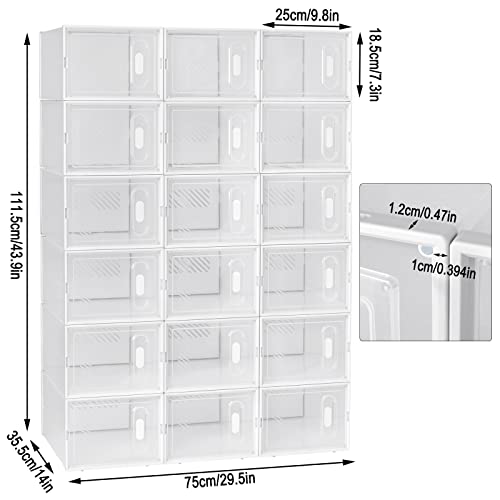 Boîtes de rangement pour chaussures Woltu - Plastique - 18 pièces - 25x19x35 cm - Transparent
