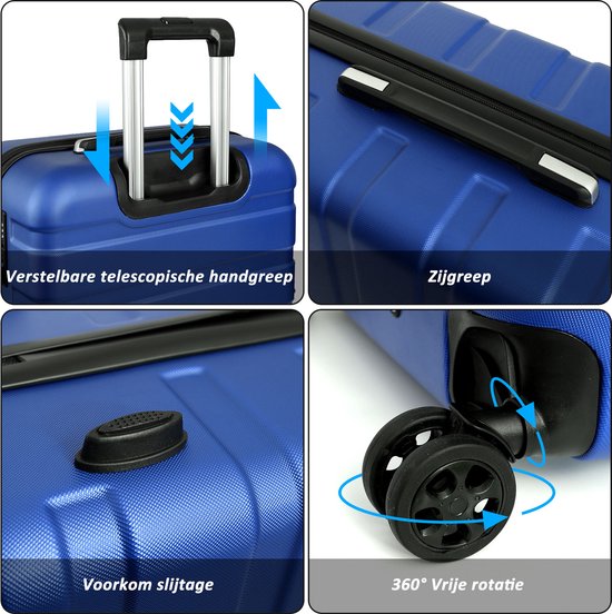 Valise cabine TAN.TOMI 41 L – Coque rigide en ABS – 4 roues – Serrure à combinaison