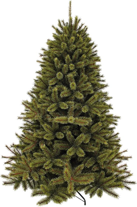 Sapin de Noël Triumph Tree Forest Frosted H 155 cm - Décoration de Noël d'intérieur avec des aiguilles givrées - Sapin artificiel rond avec structure emboîtable et système de fixation par clic - Ø 119 cm - Vert