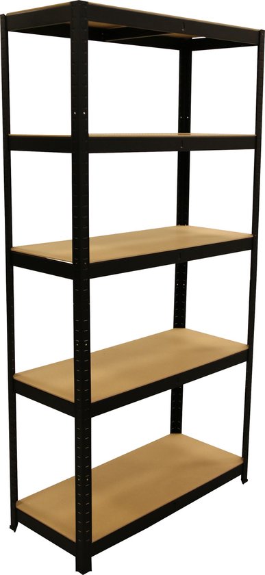 ERRO Étagère de rangement - 90 cm de large - Capacité de charge 875 kg - Montage sans vis - Noir