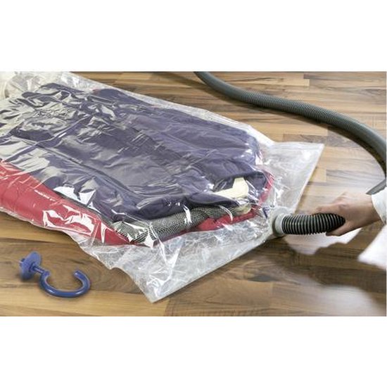 Sac sous vide pour vêtements WENKO avec crochet | dimensions L 105 x 70 cm