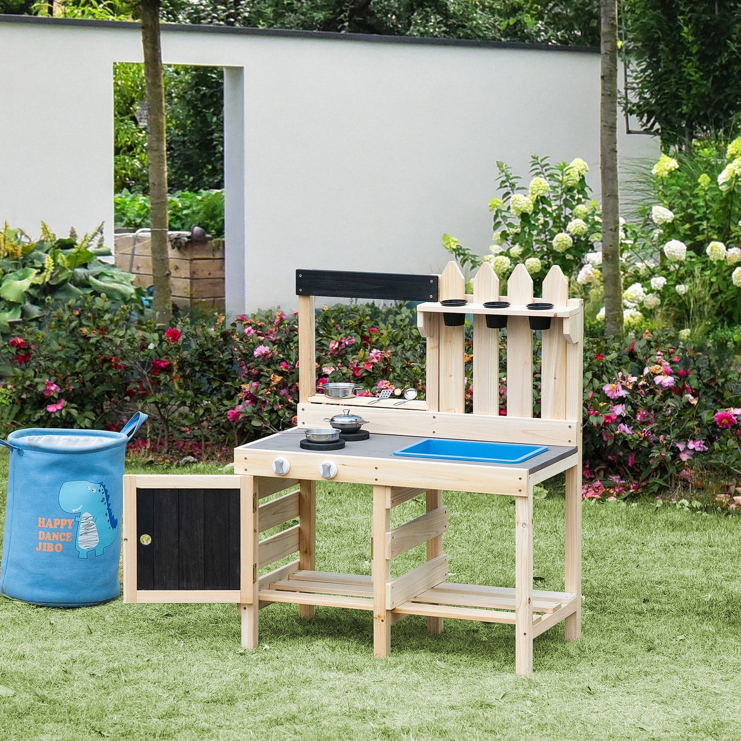 Cuisine pour enfants HOMCOM - Kitchenette complète avec accessoires - 82 x 30 x 85 cm - bois