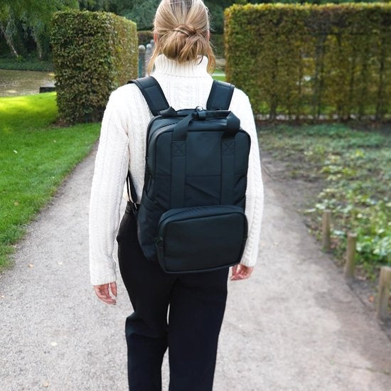 ONYX Sac à dos 20L avec compartiment pour ordinateur portable - Pochette d'organisation amovible - Mesdames et Messieurs - Sacoche pour ordinateur portable - Sac d'école - Sac à dos - Noir