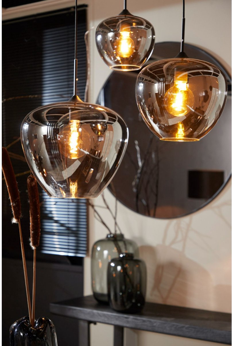 Light & Living Lampe pendante Mayson - Noir - Ø30cm - Moderne - Lampes pendantes Salle à manger, Chambre à coucher, Salon