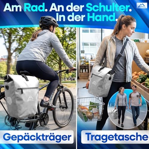 Sac de transport pour bagages Nextcover AquaShield en TPU, 100 % imperméable, avec système de fixation par clic et fermeture à enroulement, réfléchissant, 28 litres