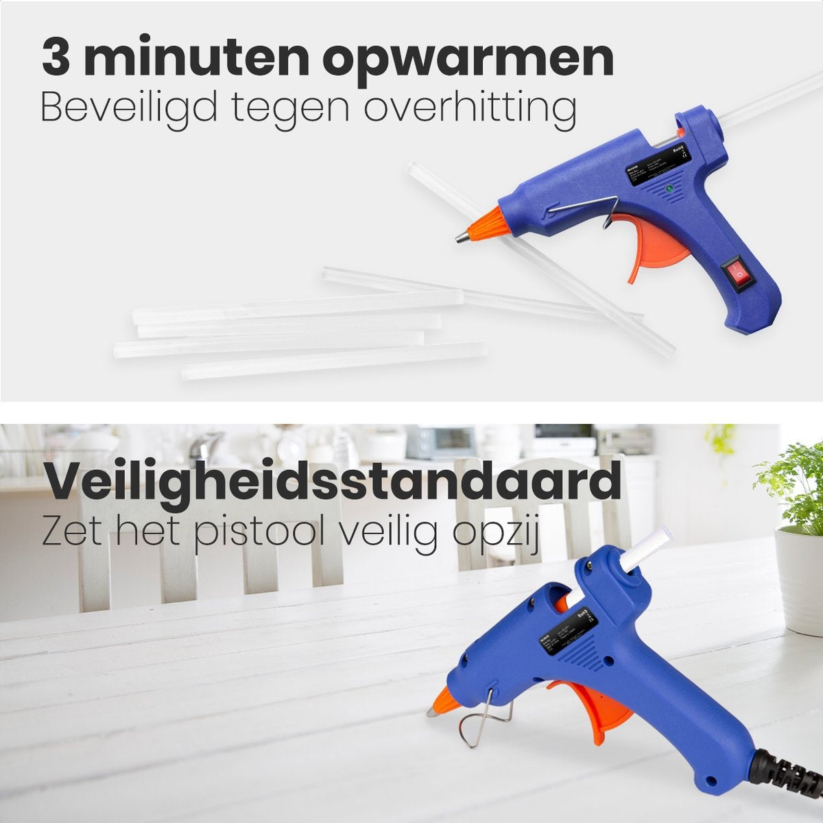 Pistolet à colle Auronic - avec 50 cartouches de colle - 20W