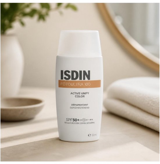 ISDIN - Fotoultra Active Unify Color SPF50+ - 50 ml - Éclaircit et unifie le teint