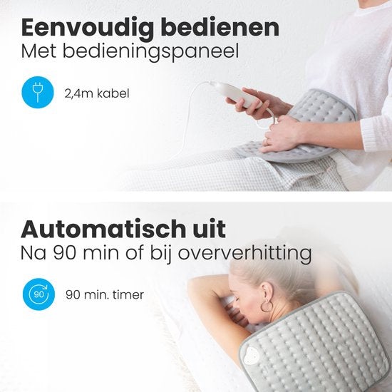 Auronic Heat Pillow - électrique - 40x30cm - cou et épaules - lavable - gris