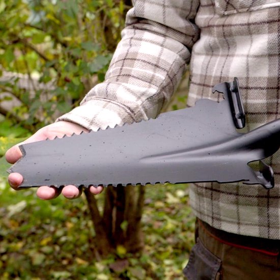 Pelle de jardin multifonctionnelle Hammersmith Rayzer Shovel - Pelle de jardin pour sols durs et caillouteux - Pelle spéciale avec scie à racines intégrée et poignée « soft-touch » - Bord profilé extra-large