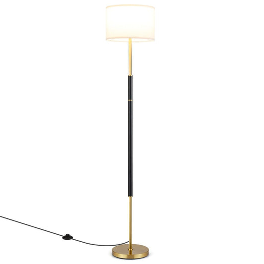 Lampe sur pied Coast - abat-jour en lin - interrupteur au pied - noir - 165 cm