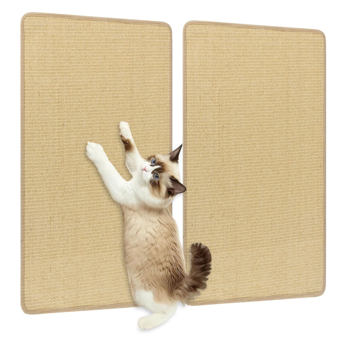 Lot de tapis Coast pour crabes - sisal - autocollants - 80 x 50 cm - naturel