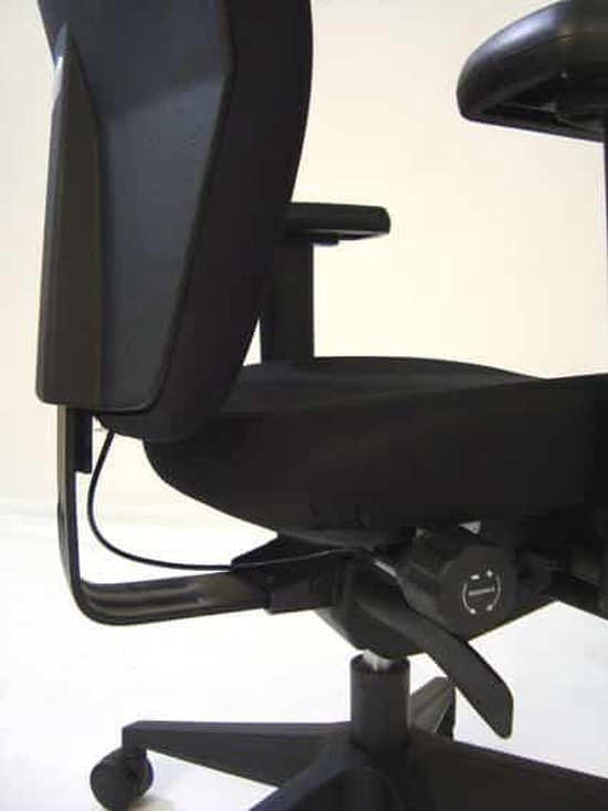 Chaise de bureau - 1813-NPR, piètement réglable, assise et dossier en tissu noir/noir