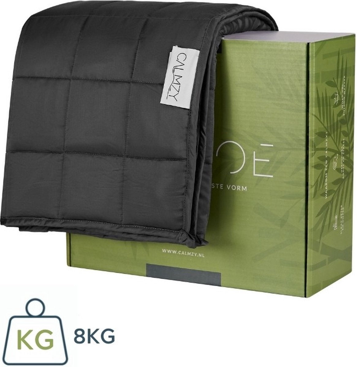 Calmzy - Couverture lourde 8 kg - Bambou - 150 x 200 cm - Gris foncé