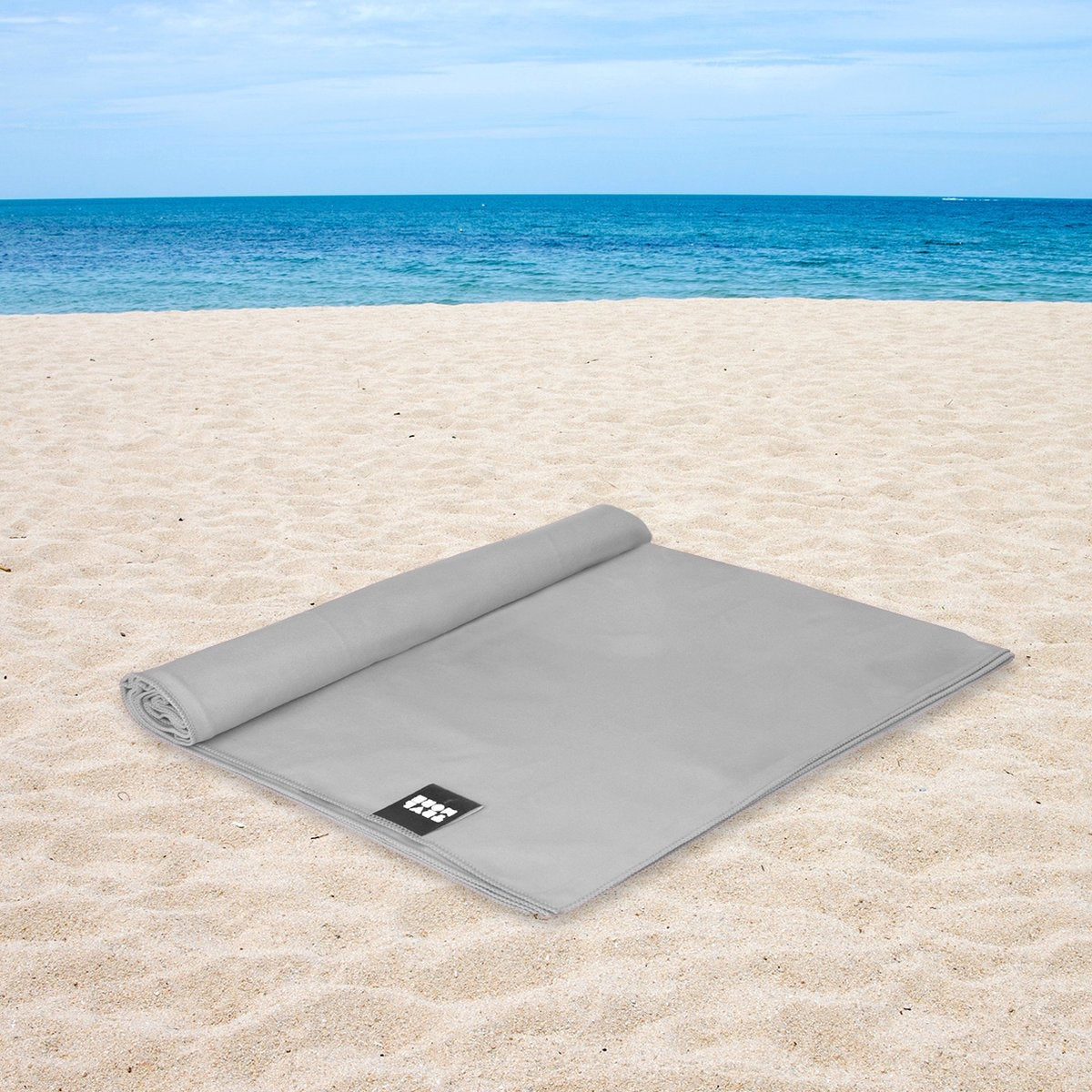 TRVLMORE Set de serviettes de voyage en microfibre - 2 pièces - Petit (40 x 80 cm) et Grand (76 x 150 cm) - Microfibre - Gris