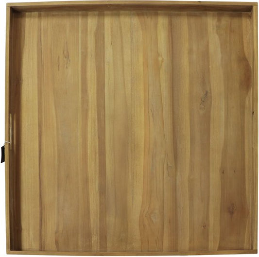 Plateau AXI Bayu en teck – 60 x 60 x 5 cm – Plateau carré – Teck – Pour verres et décoration de table – Pour l'intérieur et l'extérieur