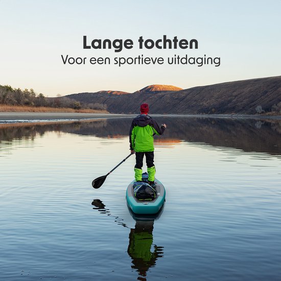 LifeGoods SUP Board Touring - 165 KG de capacité de charge - 365 x 76 cm - gonflable - avec siège - paquet Sup complet - Turquoise
