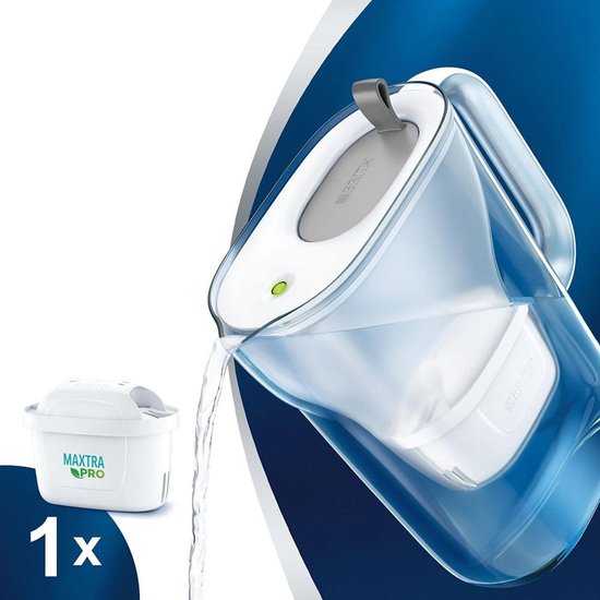 BRITA - Carafe filtrante - Style Cool - 2,4 L - Gris - avec 1 cartouche filtrante MAXTRA Pro All-in-1 incluse - avec Cashback (uniquement en Belgique - jusqu'à 10 € remboursés)