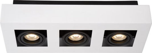 Lucide XIRAX - Spot de plafond (lampe de plafond) - LED « Dim to warm » - GU10 - 3 x 5 W 2200 K/3000 K - Blanc