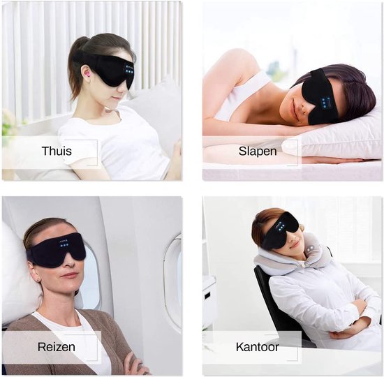 Podec Masque de sommeil Bluetooth - Pour hommes et femmes - Masque de sommeil pour les yeux - Tissu respirant