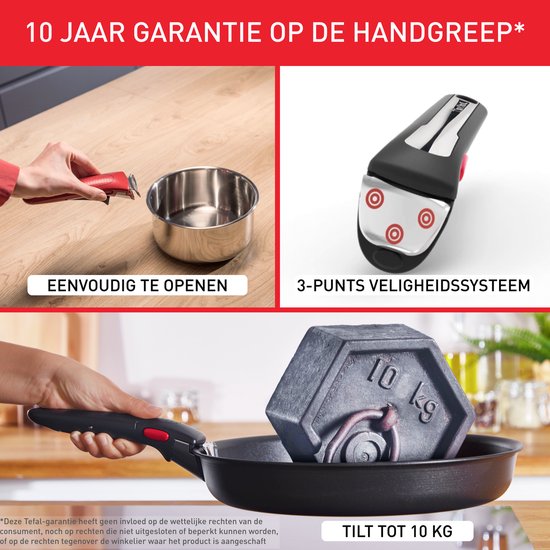 Tefal Ingenio So Light - Batterie de cuisine - 16 pièces - Induction - Empilable - Poignées amovibles - Peu encombrante