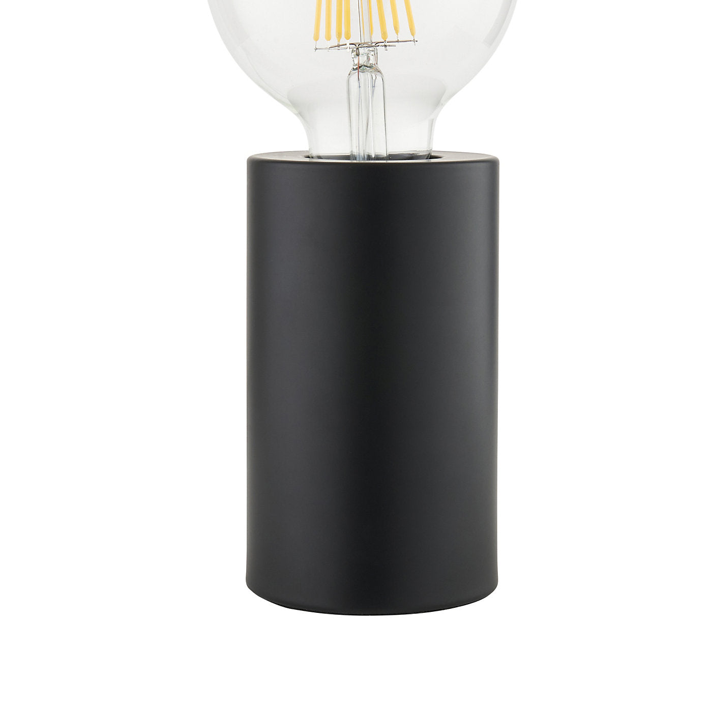 Pied de lampe de table Harbour Studio Reno, noir mat - Cylindrique - E27 - Avec interrupteur sur le cordon