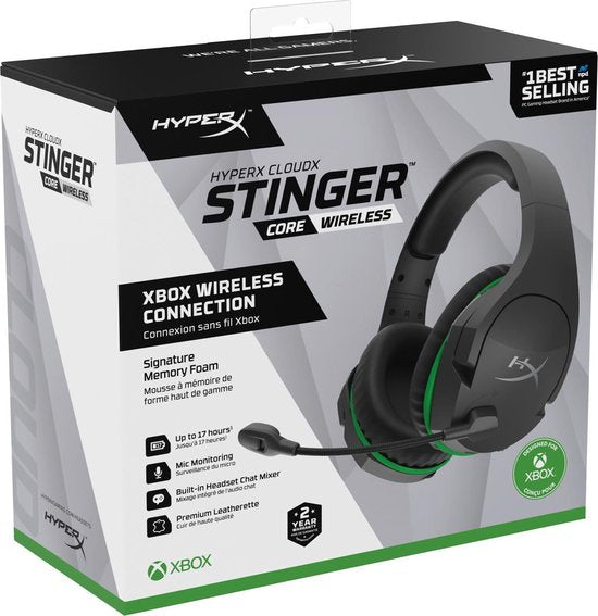 HyperX Cloud Stinger Core Wireless Gaming Headset - Noir Vert - Xbox Series X|S/Xbox One