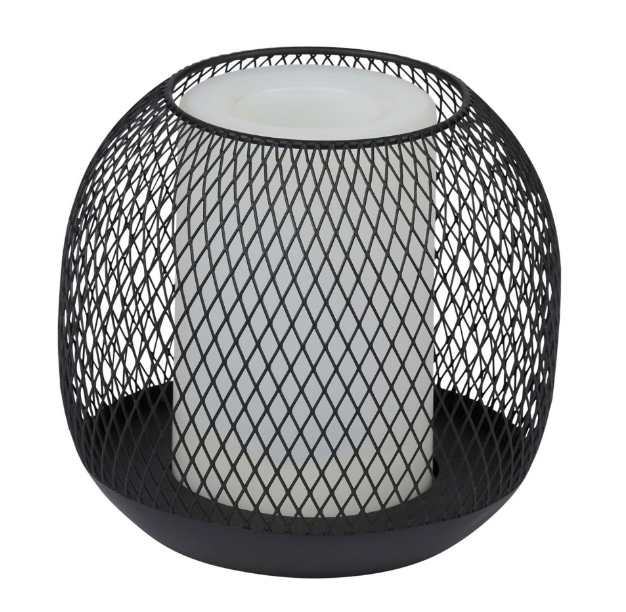 Arti Casa Lampe de table solaire Ø13x14 cm noir - Lanterne atmosphérique en métal pour l'intérieur et l'extérieur
