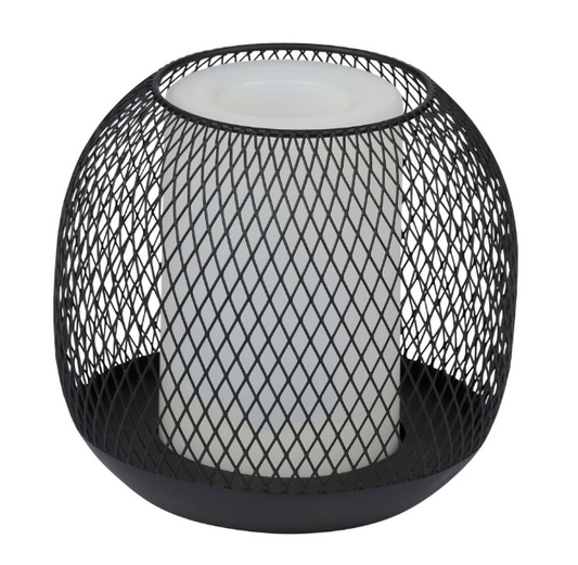 Arti Casa Lampe de table solaire Ø13x14 cm noir - Lanterne atmosphérique en métal pour l'intérieur et l'extérieur