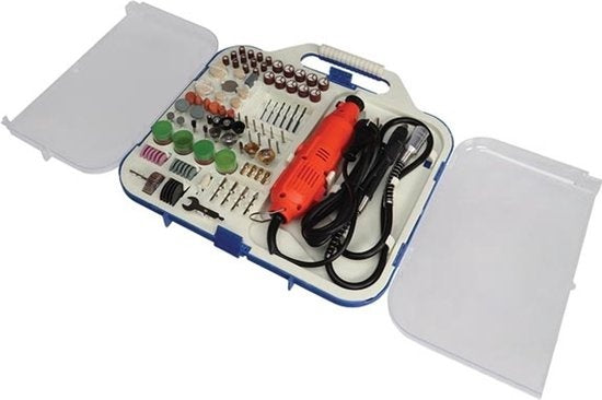 Velleman Multifunctionele precisieboor, met accessoires, 162-delig, voor snijden, boren, graveren en andere knutselprojecten, 135 W, 10000-32000 rpm