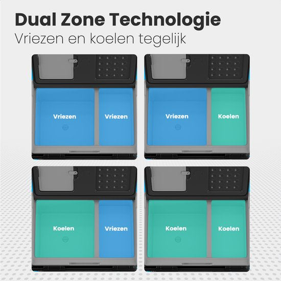 Auronic Glacière à Compresseur Électrique 12V et 230 volts - Voiture - Congeler et Refroidir - Glacière - 49L - Glacière - Gris