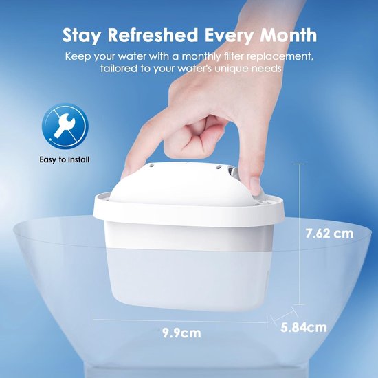 Cartouche filtrante Waterdrop certifiée TÜV SÜD - Compatible avec Brita Maxtra - Pour les réservoirs Brita Style, Fun, Marella, Cool, Mavea, Elemaris XL et Flow - 6 pièces