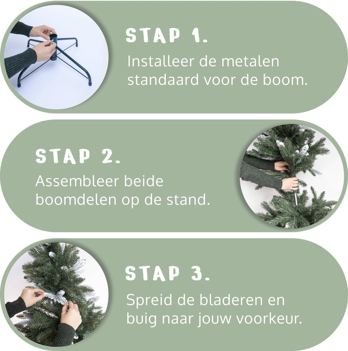 PristinePine Full Artificial Christmas tree with snow 210cm - Arbre de Noël robuste - Base en métal - Montage rapide