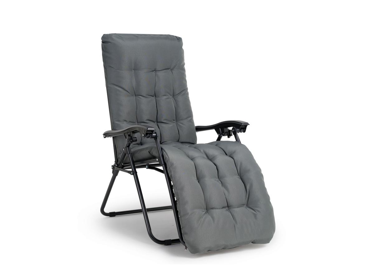 Chaise longue Lifa Garden Premium - Avec coussin - Anthracite - Lot de 2