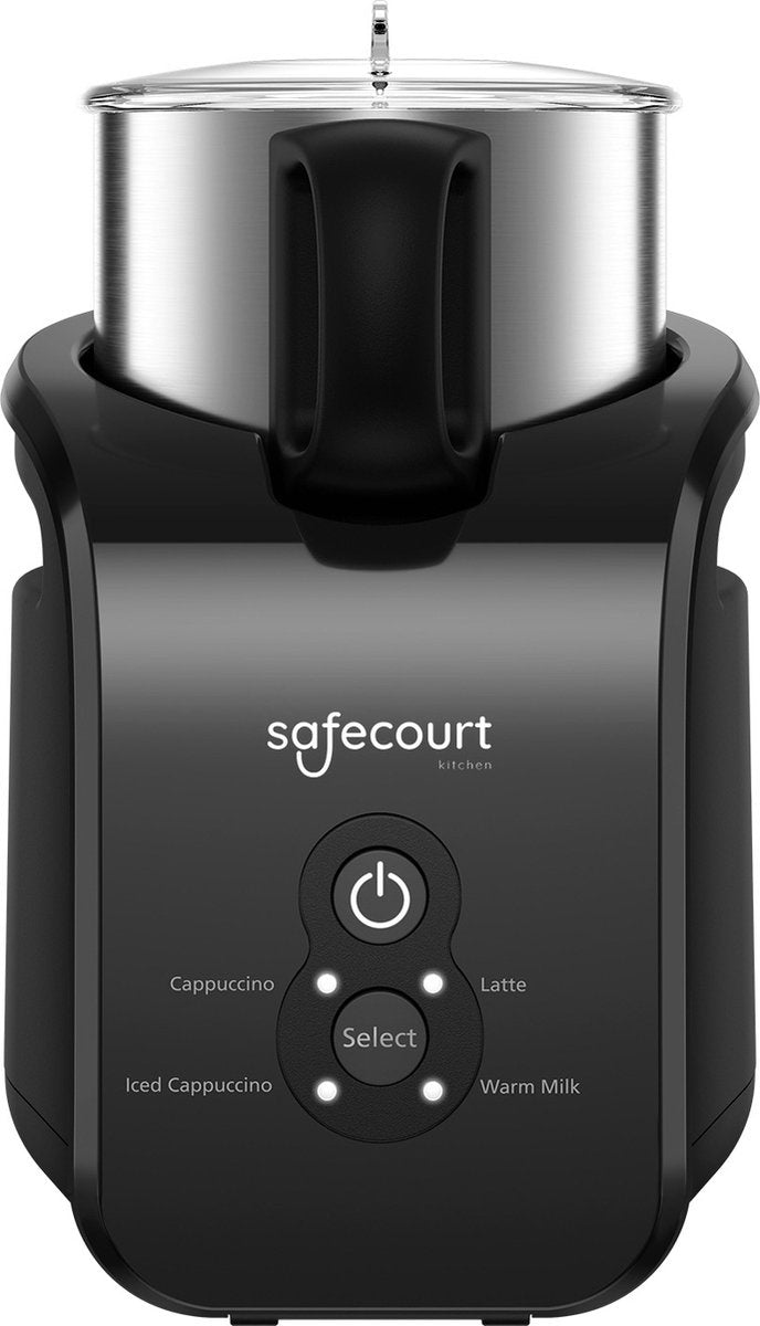 Safecourt Kitchen - Milk Frother pro - Carafe amovible - 4 en 1 - Sans BPA - Noir - 300 ML