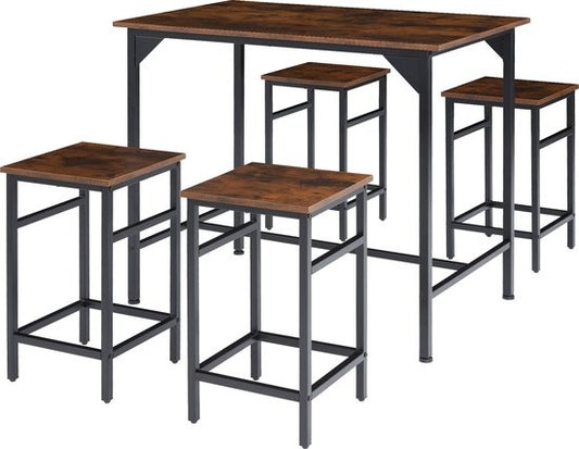 tectake - set de table bistro / set de table de bar Edinburgh industrial dark - 404306