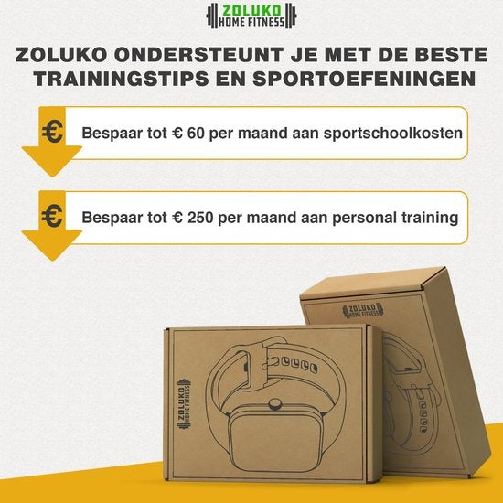 Zoluko Smartwatch pour hommes et femmes - Montre de sport avec tracker de fitness - Montre podomètre - Montre fitness - Smartwatch Android - Smartwatch iOS - Noir