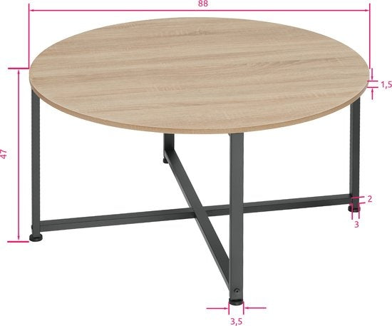 tectake - Table basse Aberdeen industrial light brown - 404343