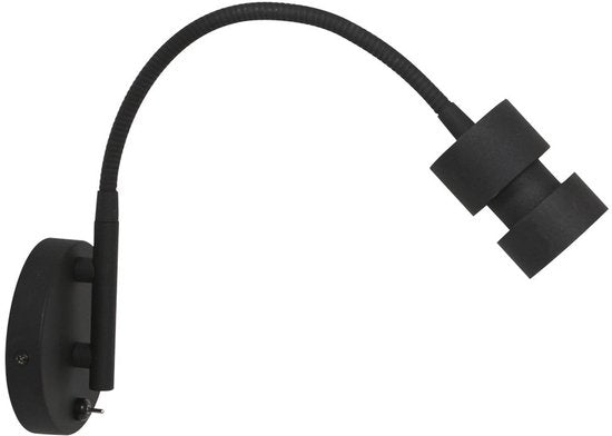 Applique murale Natasja LED 3094ZW noire - Orientable et inclinable, ampoule GU10 incluse, en plastique et métal - Steinhauer
