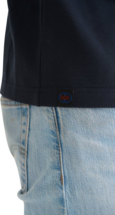 Mario Russo Pique Longsleeve Shirt - Pull homme - Pull homme - Col roulé homme - L - Navy